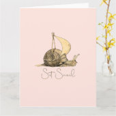 カタツムリのお別れカードをセット カード (黄色い花)