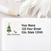 カタツムリのエルフのクリスマス シーン ラベル (インサイチュ)