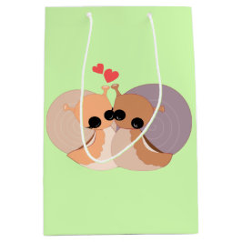 カタツムリのカップル抱き枕 – あなたの色 ミディアムペーパーバッグ