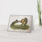 カタツムリのクリスマスカードを使ったヴィンテージカエル シーズンカード (正面)