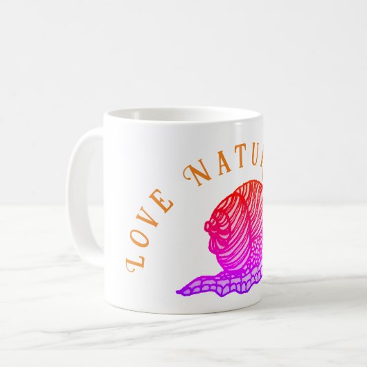 カタツムリのグラフィックスタイル コーヒーマグカップ (正面左)