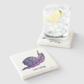 カタツムリのグラフィックスタイル ストーンコースター (横)