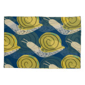 カタツムリのシルエット:黄色、ピンクのパターン。 枕カバー (裏面)