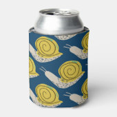 カタツムリのシルエット：黄色、ピンクのパターン。 缶クーラー (缶正面)