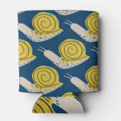 カタツムリのシルエット：黄色、ピンクのパターン。 缶クーラー (裏面)