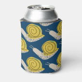 カタツムリのシルエット：黄色、ピンクのパターン。 缶クーラー (缶裏面)