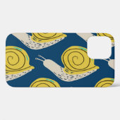 カタツムリのシルエット：黄色、ピンクのパターン。 Case-Mate iPhoneケース (裏面 (横))