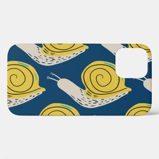 カタツムリのシルエット：黄色、ピンクのパターン。 Case-Mate iPhoneケース (裏面 (横))