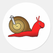 カタツムリのシール ラウンドシール (正面)