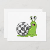 カタツムリのチェス チェス盤付き ポストカード (正面/裏面)