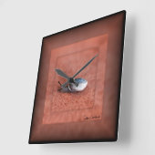 カタツムリのテラコッタのマクロ写真 スクエア壁時計 (傾斜)