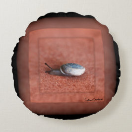 カタツムリのテラコッタのマクロ写真 ラウンドクッション