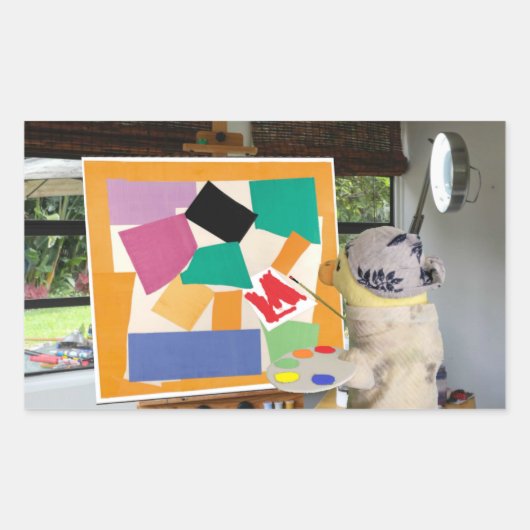 カタツムリのマティスザカタツムリ油バイダニーダック 長方形シール (正面)