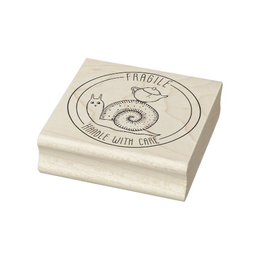 カタツムリのメイルの壊れ気にやすいハンドルと木製のスタンプ ラバースタンプ (スタンプ)