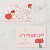 カタツムリのメール活動の教室バレンタインカード ノートカード (正面/裏面)