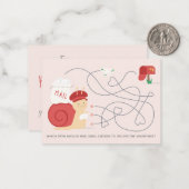 カタツムリのメール活動の教室バレンタインカード ノートカード (正面/裏面インサイチュ)