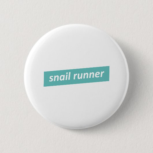 カタツムリのランナー、スローランナー 缶バッジ (正面)