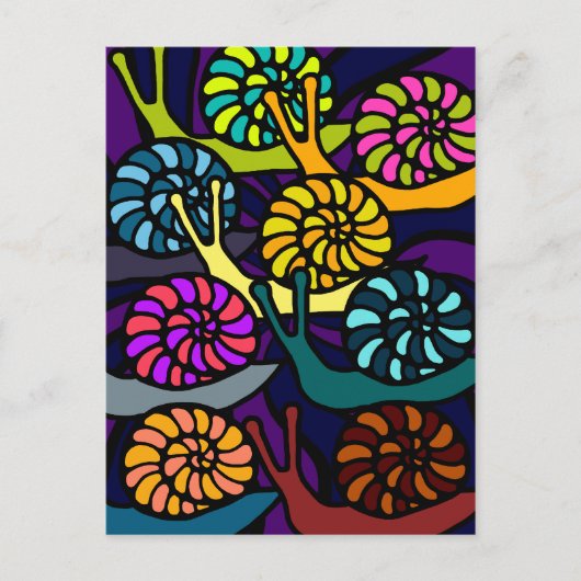 カタツムリのレースポストカード ポストカード (正面)