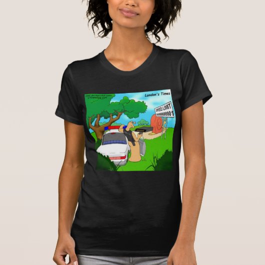 カタツムリの交通整理係がおもしろい Tシャツ (正面)