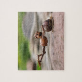 カタツムリの小妖精や小人ライダーパズル ジグソーパズル (縦)