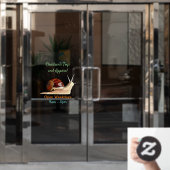 カタツムリの漫画イラストレーション ウィンドウサイン (オフィスドア)