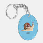 カタツムリの漫画イラストレーション キーホルダー (正面左)