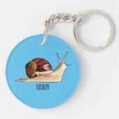 カタツムリの漫画イラストレーション キーホルダー (裏面)