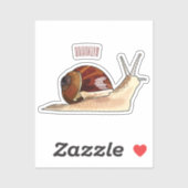 カタツムリの漫画イラストレーション シール (シート)