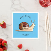 カタツムリの漫画イラストレーション スタンダードカクテルナプキン (インサイチュ)