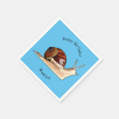 カタツムリの漫画イラストレーション スタンダードカクテルナプキン (角)