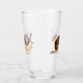 カタツムリの漫画イラストレーション タンブラーグラス (左)