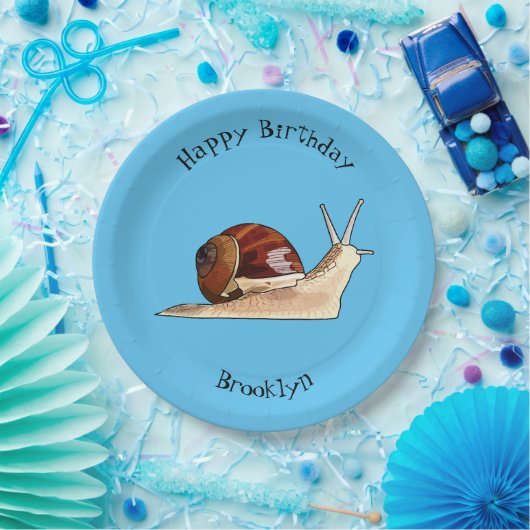 カタツムリの漫画イラストレーション ペーパープレート (パーティー)