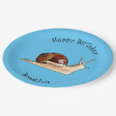 カタツムリの漫画イラストレーション ペーパープレート (アングル)