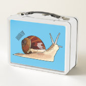 カタツムリの漫画イラストレーション メタルランチボックス (裏面)