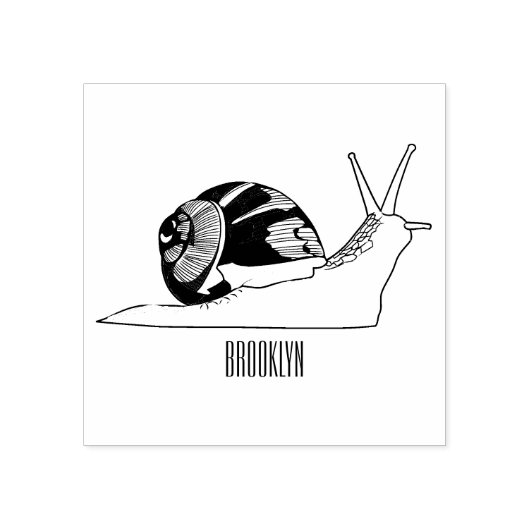カタツムリの漫画イラストレーション ラバースタンプ (インプリント)