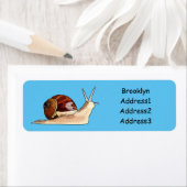 カタツムリの漫画イラストレーション ラベル (インサイチュ)