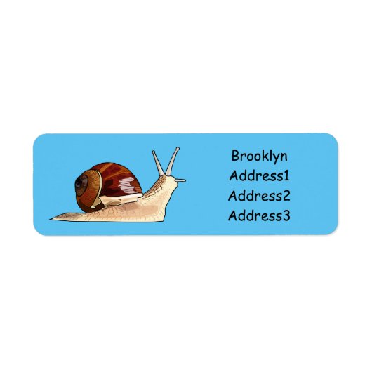 カタツムリの漫画イラストレーション ラベル (正面)