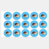 カタツムリの漫画イラストレーション ラベル (シート)