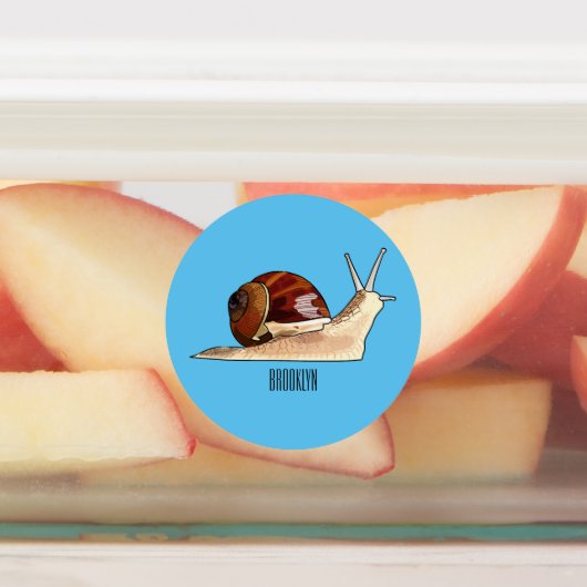 カタツムリの漫画イラストレーション ラベル (貼付)