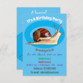 カタツムリの漫画イラストレーション 招待状 (正面/裏面)