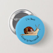 カタツムリの漫画イラストレーション 缶バッジ (正面&裏面)