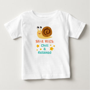 カタツムリの癒し ゆったりリラックス赤ちゃんTシャツ ベビーTシャツ