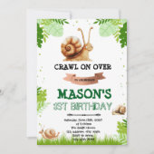 カタツムリの誕生日招待状 招待状 (正面)