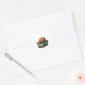 カタツムリの貝殻を持つカガエル ラウンドシール (封筒)