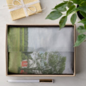 カタツムリの赤い納屋を守る一輪の木 薄葉紙 (ギフト)