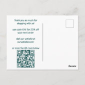 カタツムリの魔法カスタムキノコのオ感謝していーダーQR ポストカード (裏面)