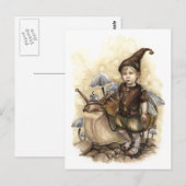 カタツムリを散歩に ポストカード (正面/裏面)