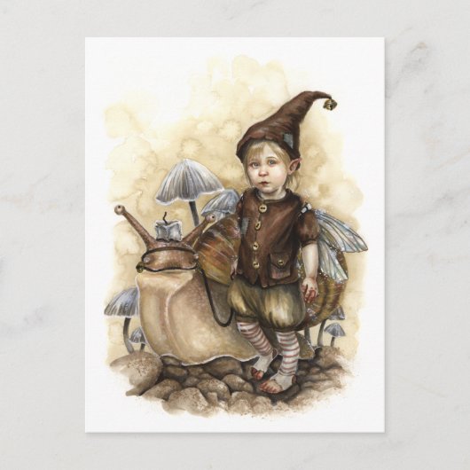 カタツムリを散歩に ポストカード (正面)