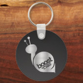 カタツムリを銀色に盛り上げる キーホルダー (正面)