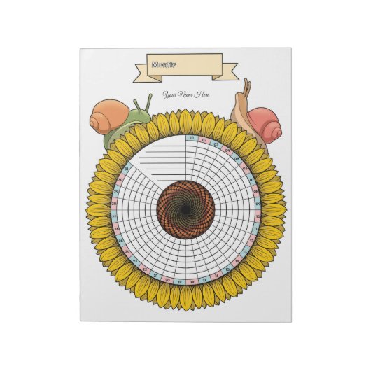 カタツムリカスタム習字メモ帳 ノートパッド (回転)